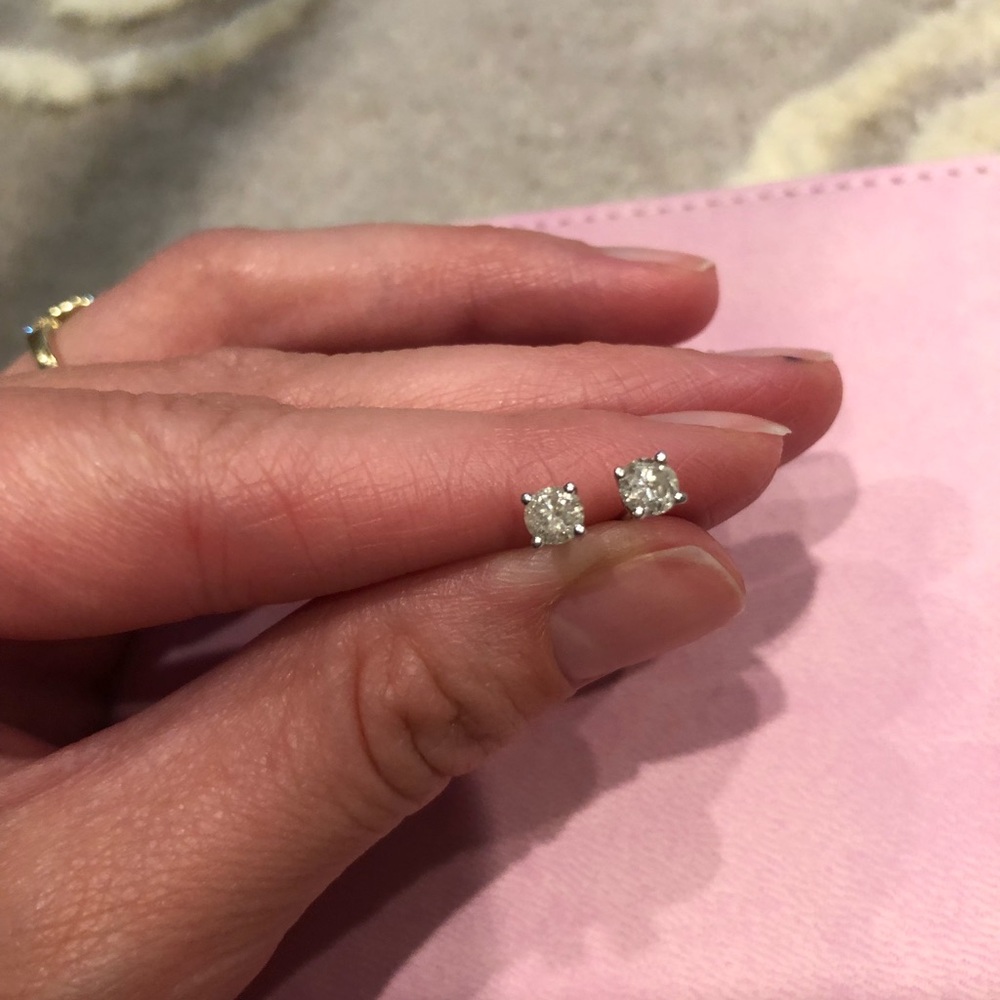 Real diamond stud earrings